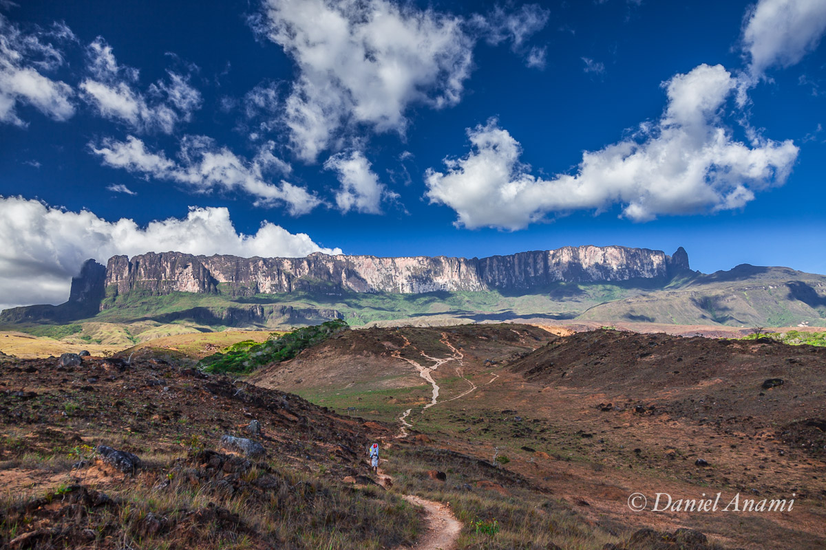 Monte Roraima se despede com sua longa trilha serpenteante... 20/03/2016. Foto Daniel Anami.